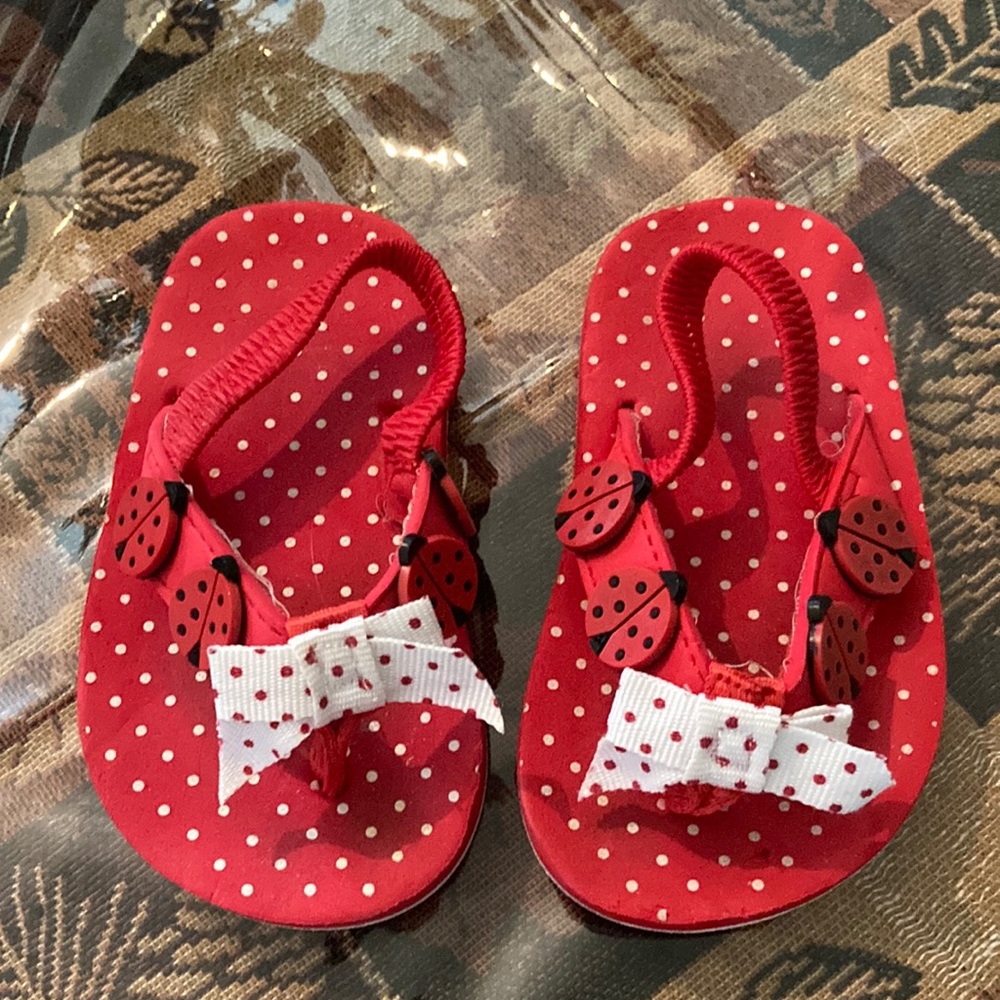 Koala Baby Lady Bug flip flops